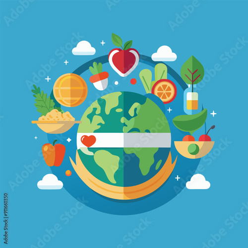 World Food Day Vector Illustration on 16 October.