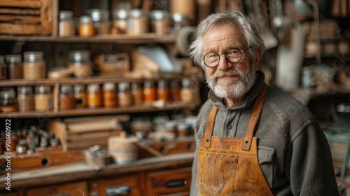 Wallpaper Mural Portrait of a Skilled Craftsman in his Workshop Torontodigital.ca