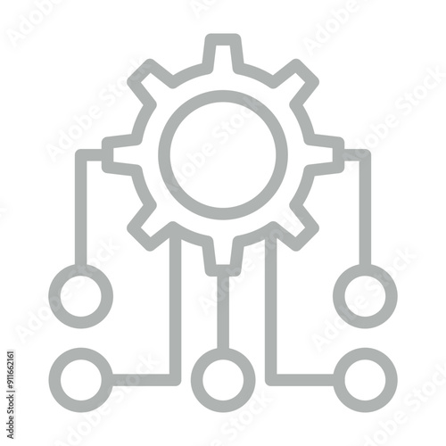 Integration Vector Line Grey Icon Design