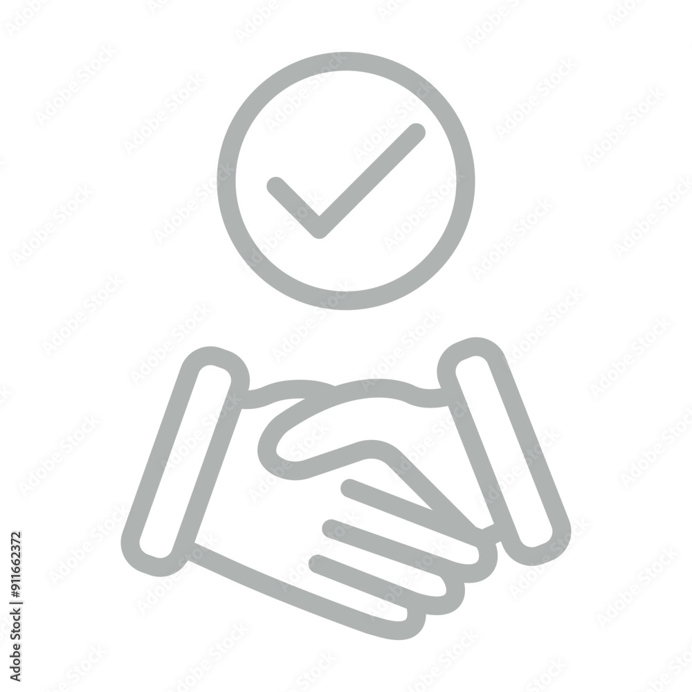 Handshake Icon Vector Line Grey Icon Design Handshake Icon Vector Line Grey Icon Design