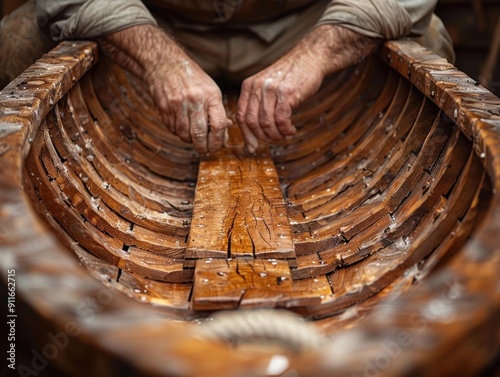 Crafting a Wooden Boat photo