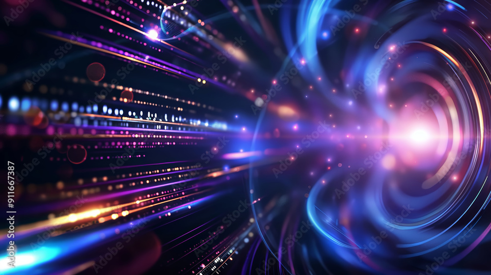 Fototapeta premium Celestial Dance: A Fusion of Light and Color