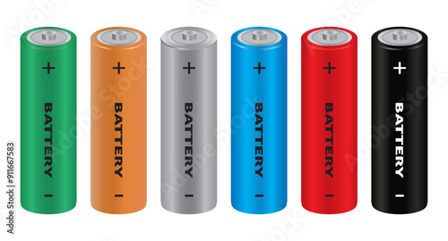 Battery vector, icon, symbol. Charging battery Vector illustration. Remote battery. Lithium batteries vector. Set of Energy supply equipment. Vector illustration.