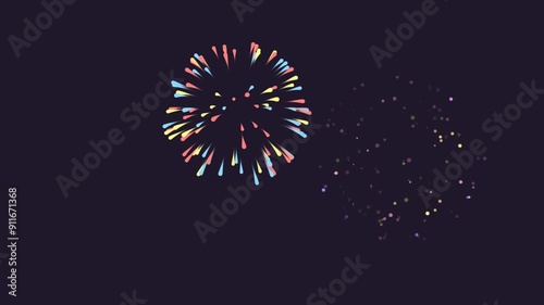 Fireworks Loop Animation in Cartoon Style