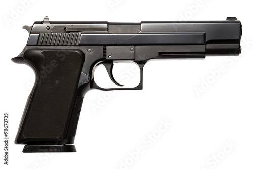 PNG Pistol handgun weapon white background. photo
