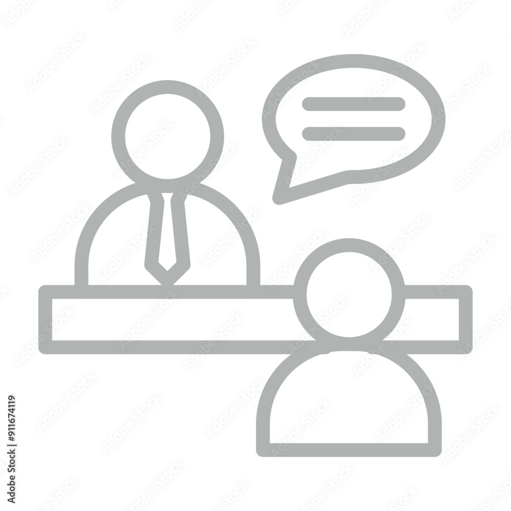 User Interview Vector Line Grey Icon Design User Interview Vector Line Grey Icon Design