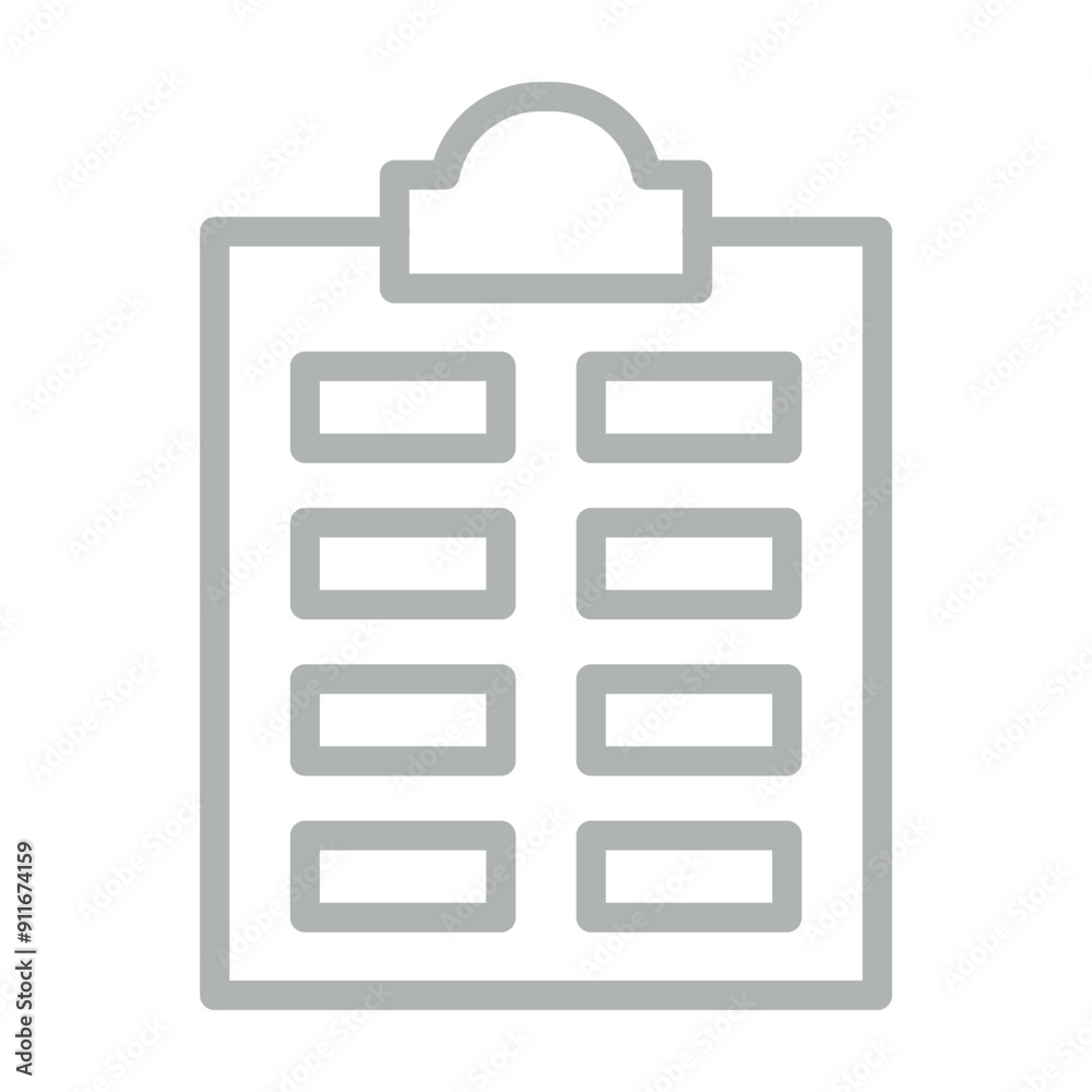 Survey Form Vector Line Grey Icon Design Survey Form Vector Line Grey Icon Design