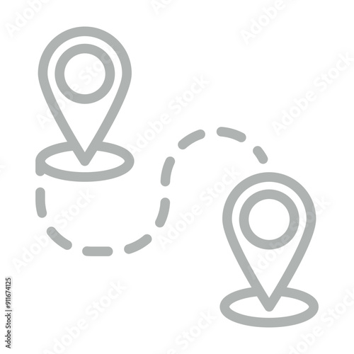 Customer Journey Map Vector Line Grey Icon Design