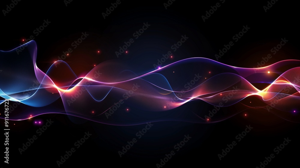 Dark abstract background with glowing abstract waves, sound wave. Dark abstract background with glowing abstract waves, sound wave.