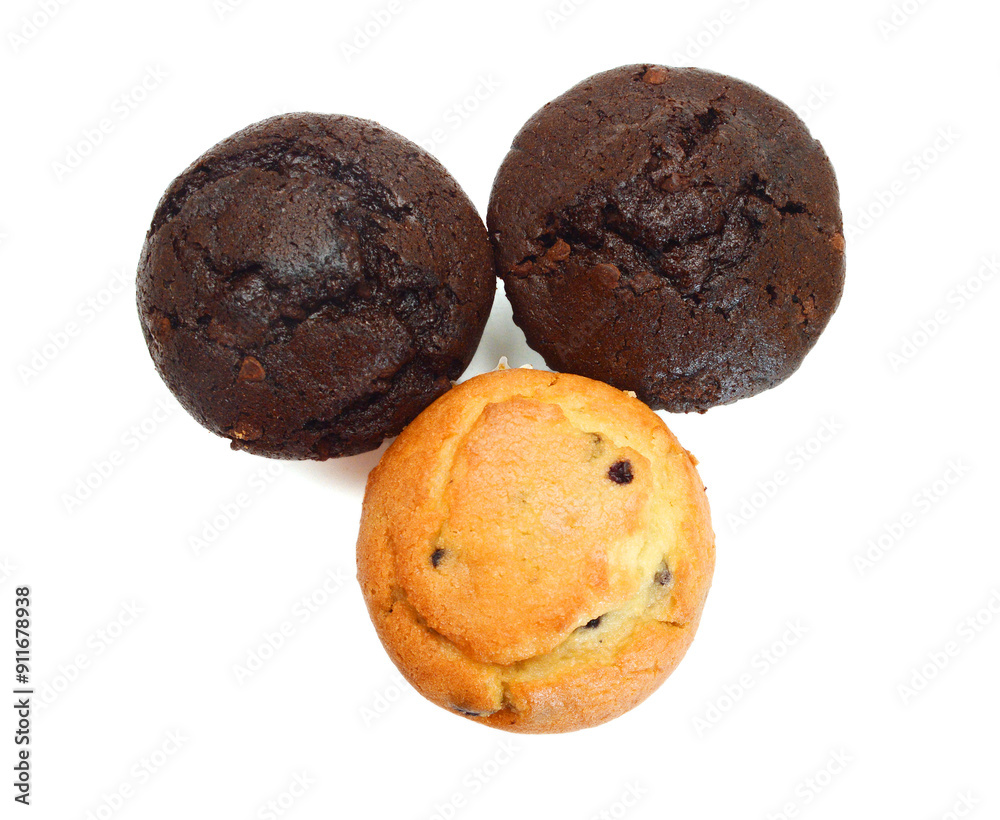 Tasty muffin cake, isolated on white Tasty muffin cake, isolated on white