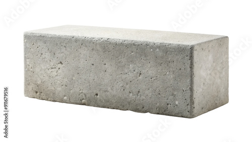 Solid gray concrete brick on display isolated on a transparent background. © lovetnihouse
