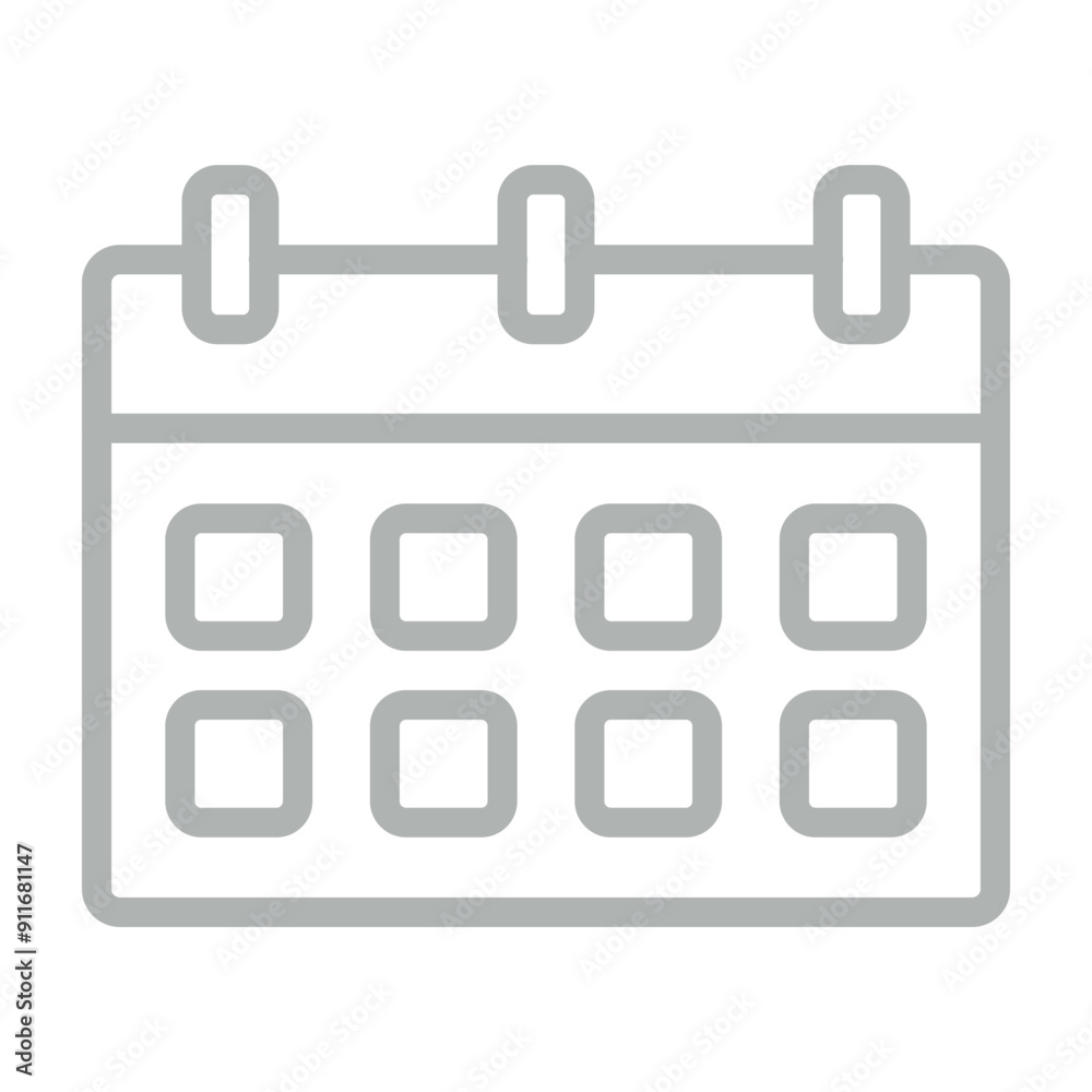 Calendar Vector Line Grey Icon Design Calendar Vector Line Grey Icon Design