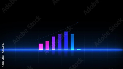 Financial technology and business analysis background. Virtual big data science