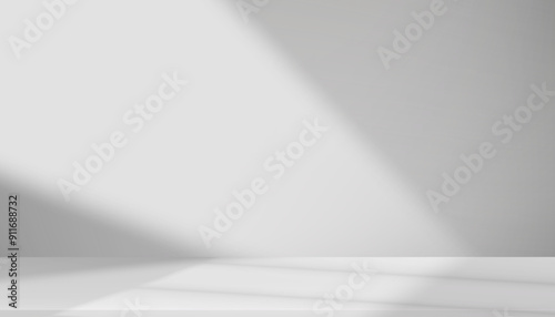 Background Grey Wall Studio Room with Light,Shadow on Table Top,White Backdrop for Spring,Summer product presentation,Empty 3D Display Kitchen Room with Stand for Web Banner in Autumn,Fall Season