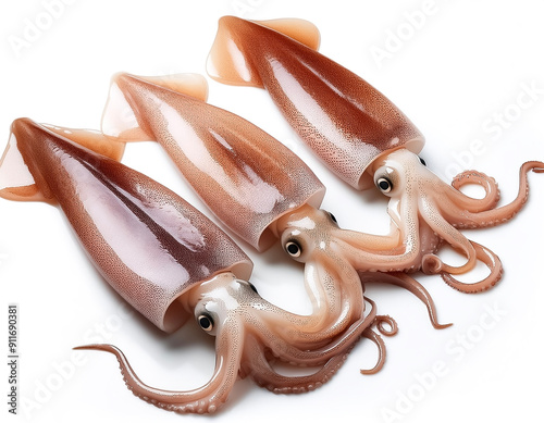 squid isolated on white background photo