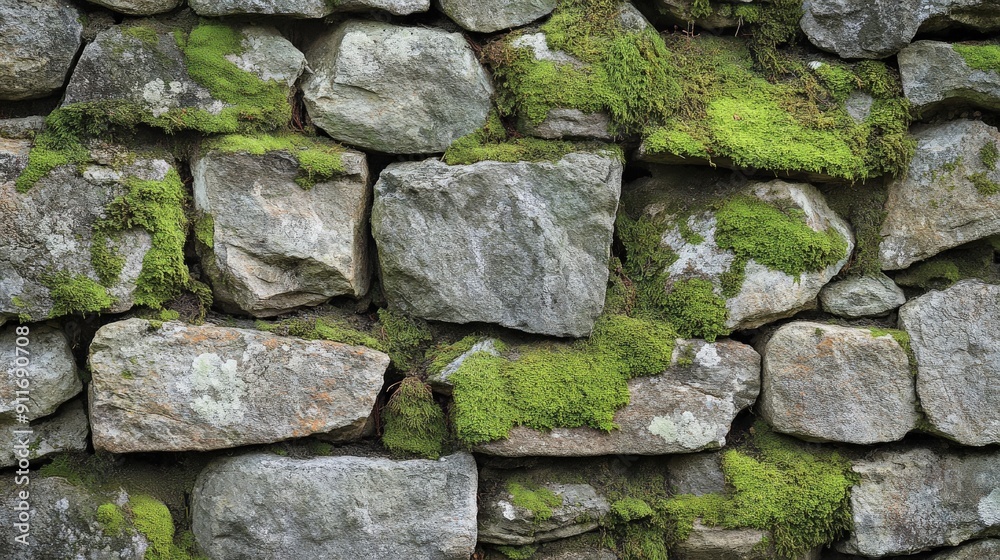 Moss-covered stone wall surface featuring a rich pattern of moss and stones, creating a rugged and textured backdrop with natural imperfections Moss-covered stone wall surface featuring a rich pattern of moss and stones, creating a rugged and textured backdrop with natural imperfections