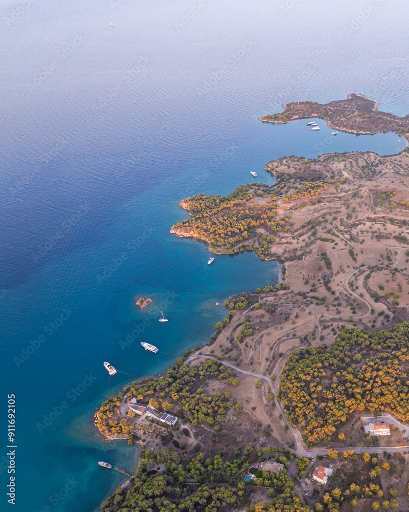 Aerial views of Porto Cheli, Greece Aerial views of Porto Cheli, Greece