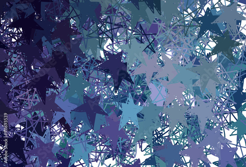 Dark Pink, Blue vector layout with bright stars.