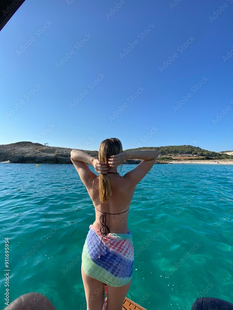 Summertime swim in turquoise waters Summertime swim in turquoise waters