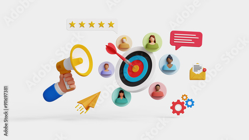 Quadro su tela Target audience for advertising