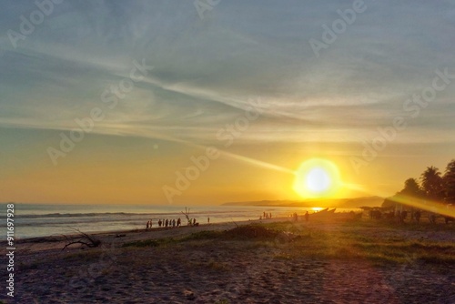 sunset at the beach in El Salvador 