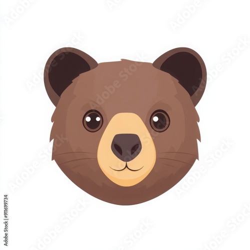 flat vector image of a wombat face, simple minimalist design, white background