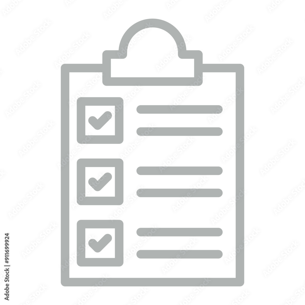 Checklist Vector Line Grey Icon Design Checklist Vector Line Grey Icon Design