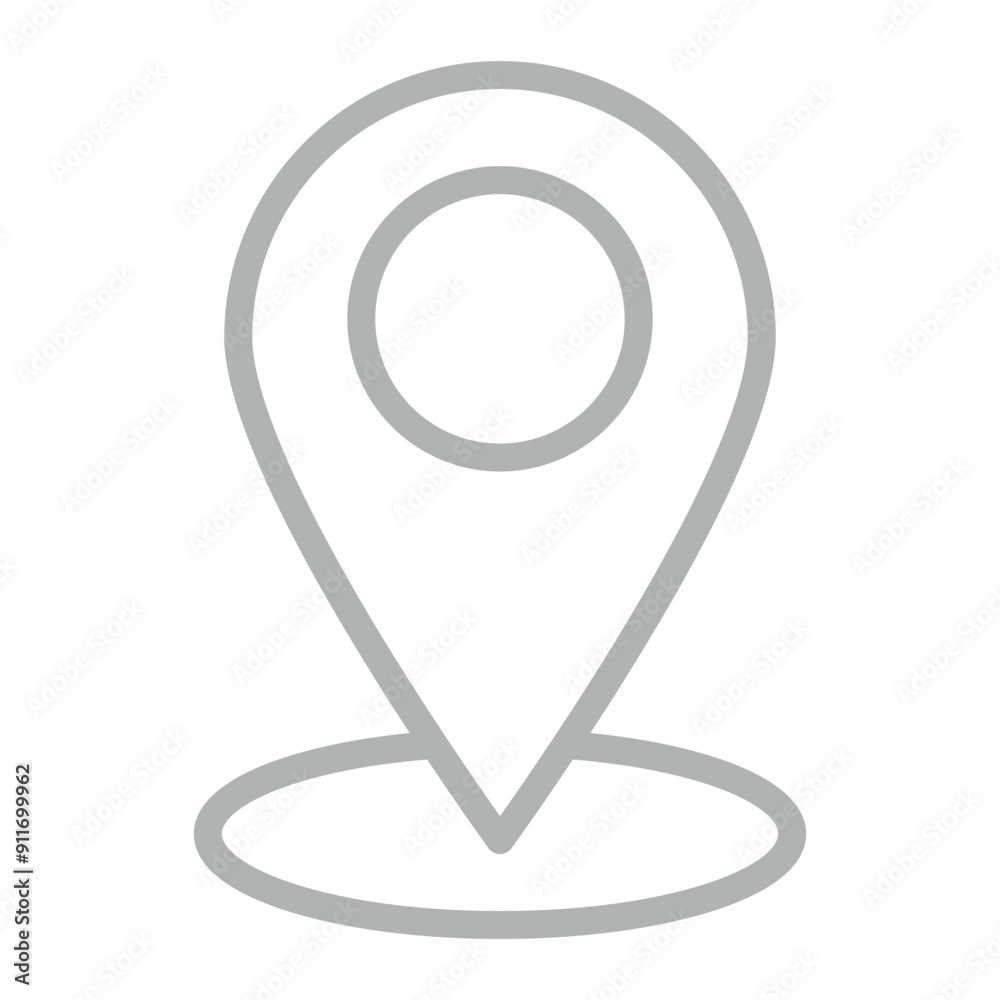 Location Vector Line Grey Icon Design Location Vector Line Grey Icon Design