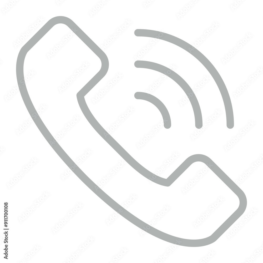 Telephone Vector Line Grey Icon Design Telephone Vector Line Grey Icon Design