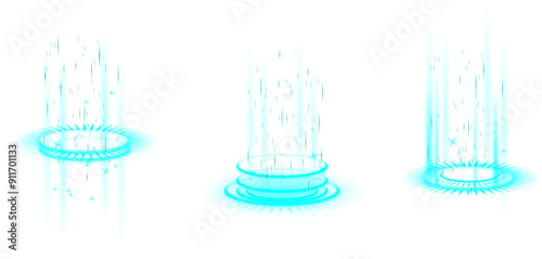 Canvastavla Blue Level Up Teleportation Glow