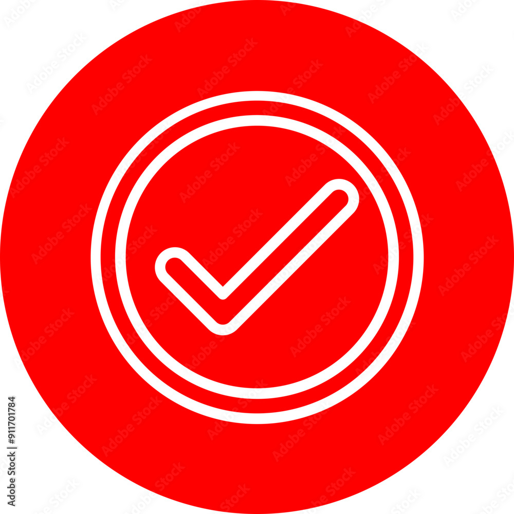 Checkmark Vector Line White Circle Red Checkmark Vector Line White Circle Red