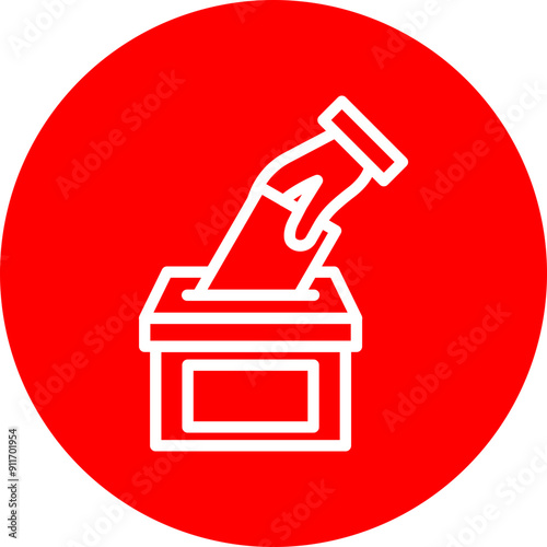 Voter Turnout Graph Vector Line White Circle Red