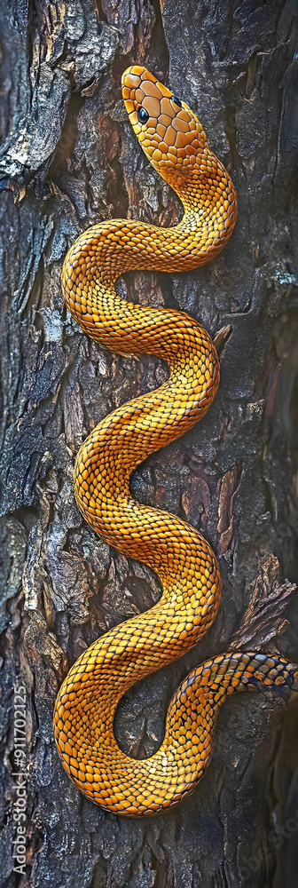 Fototapeta premium Vertical snake, ai generated.