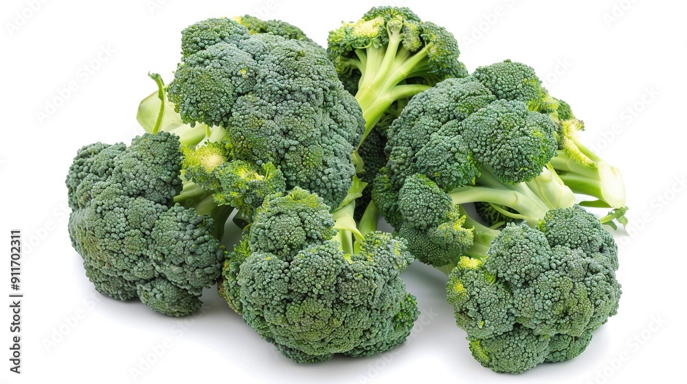 A single broccoli sits atop a white surface against a white backdrop A single broccoli sits atop a white surface against a white backdrop