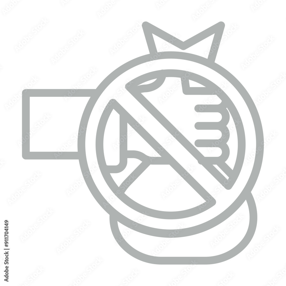 Stop Corruption Vector Line Grey Icon Design Stop Corruption Vector Line Grey Icon Design