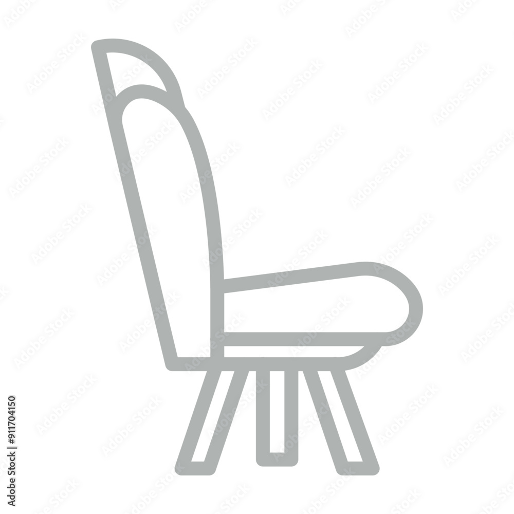 Seat Vector Line Grey Icon Design Seat Vector Line Grey Icon Design