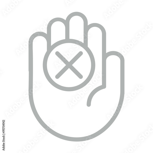 Refuse Vector Line Grey Icon Design