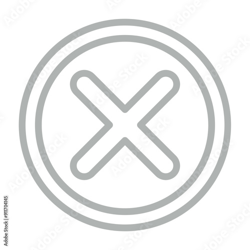 Rejection Vector Line Grey Icon Design