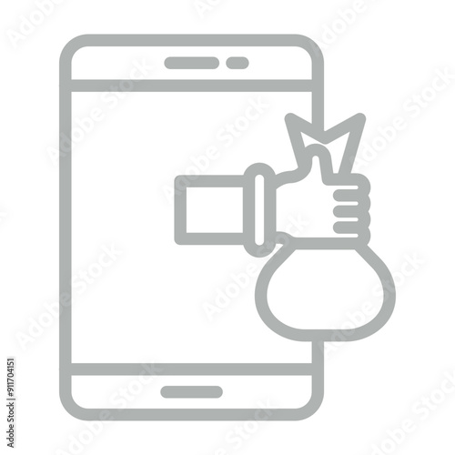 Steal Vector Line Grey Icon Design