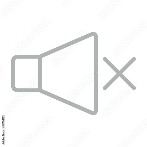 Silence Vector Line Grey Icon Design