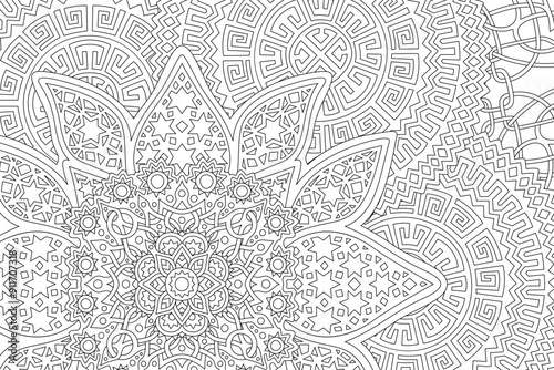 Art for coloring book page with cosmic pattern