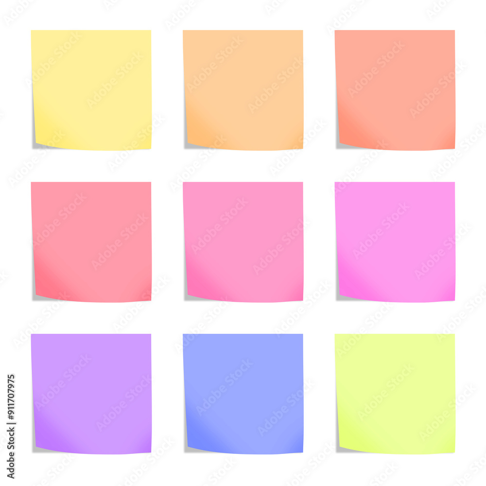 Post note collection pastel colours Post note collection pastel colours