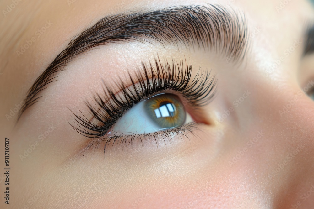 Obraz premium Lash Tinting: Before and After Treatment for Eyelashes with Henna, Lamination, and Keratin
