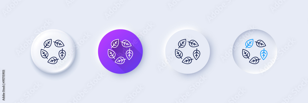 Organic tested line icon. Neumorphic, Purple gradient, 3d pin buttons. Bio cosmetics sign. Fair trade symbol. Line icons. Neumorphic buttons with outline signs. Vector Organic tested line icon. Neumorphic, Purple gradient, 3d pin buttons. Bio cosmetics sign. Fair trade symbol. Line icons. Neumorphic buttons with outline signs. Vector