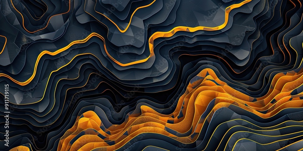 Obraz premium Abstract black and orange layered background.