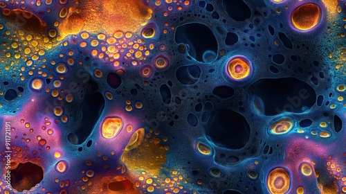 Wallpaper Mural Close-up view of deep sea creature skin in vibrant 4K texture, showcasing intricate and colorful details in a seamless tiled format for enhanced visual impact Torontodigital.ca