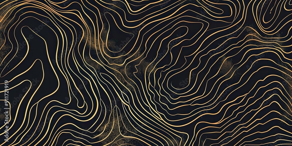 Golden lines on a black background. Golden lines on a black background.