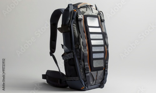 High Tech Travel Backpack with Integrated Solar Panels GPS Tracking and Smart Compartments