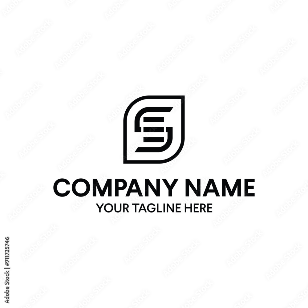 SE ES Letter initial typography logo template SE ES Letter initial typography logo template