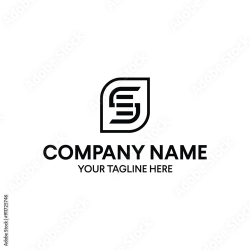 SE ES Letter initial typography logo template